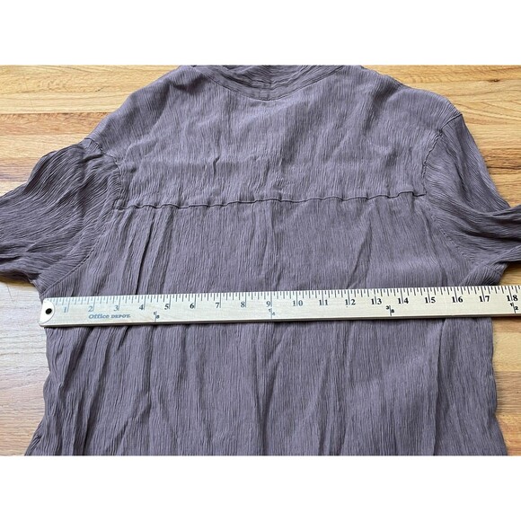 Abercrombie & Fitch Women's Shirt Button-Up Oversized Crinkle Textured S Brown - Picture 4 of 9